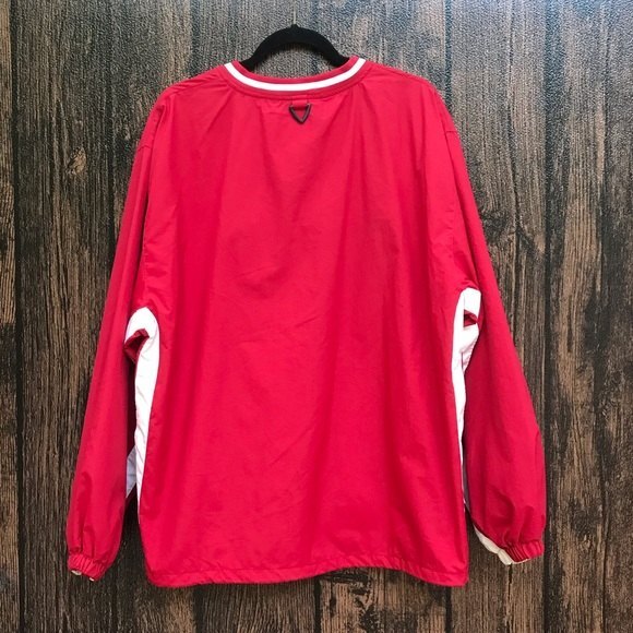 BAW Athletic Wear Red & White Two Stripe Pullover Jacket Men's Size Large - Picture 12 of 12